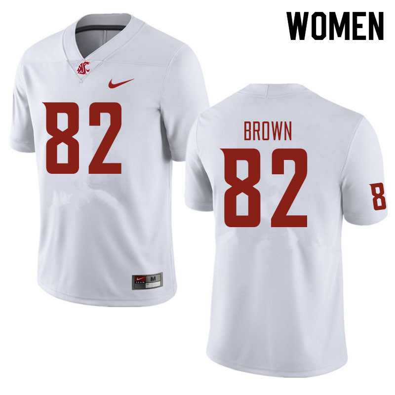 Women #82 Travion Brown Washington State Cougars Football Jerseys Sale-White